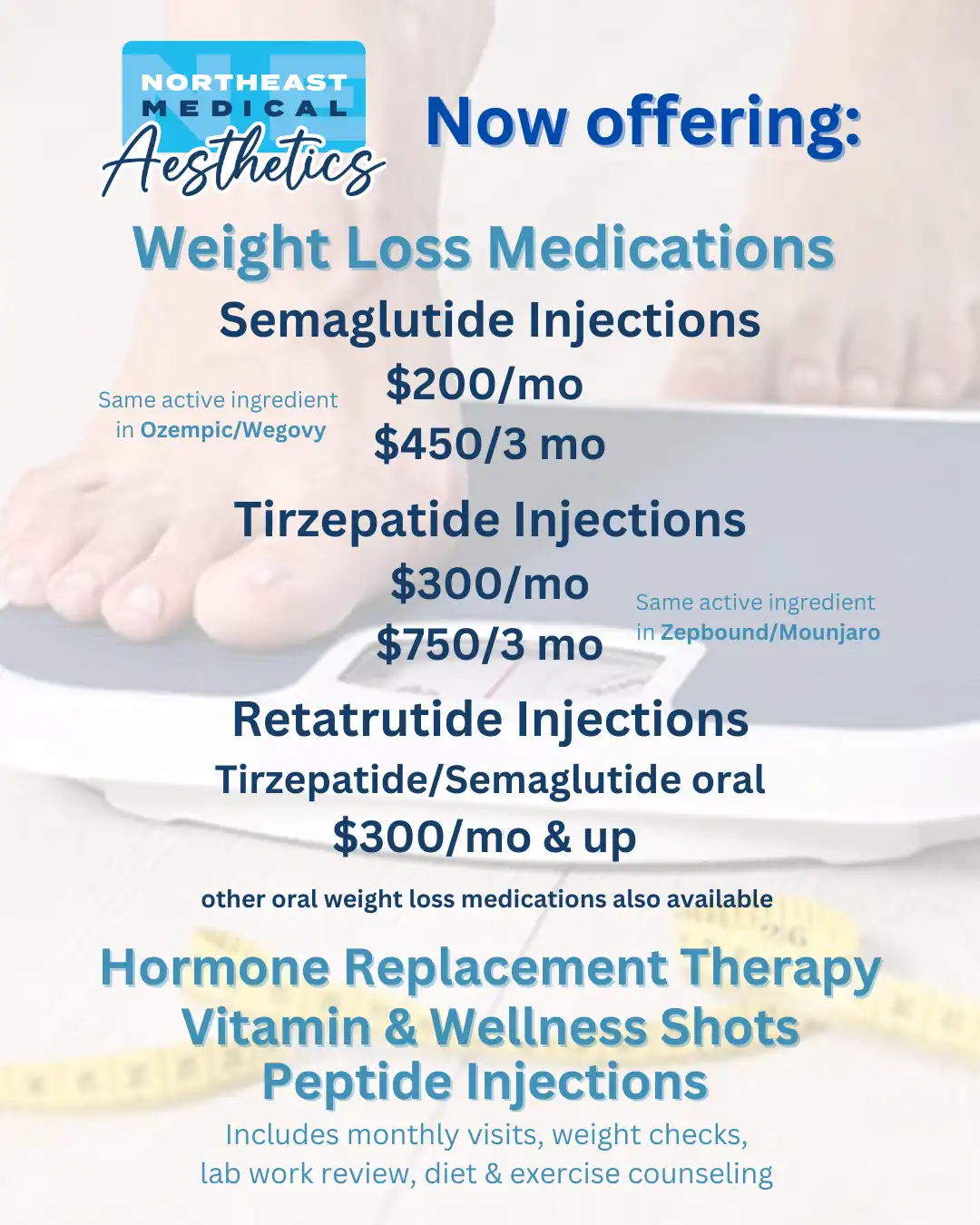 New Weight Loss Pricing Options | Northeast Medical Aesthetic